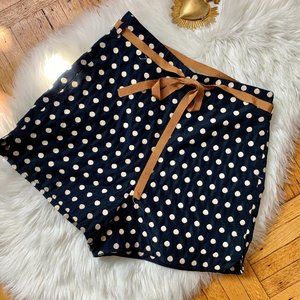 Anthropologie Corey Lynn Calter Jojo Navy Ivory Polka Dot Shorts